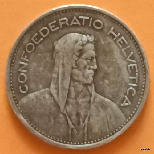 Switzerland - 1951 - 5 Francs - (Herdsman) - Silver (.835)