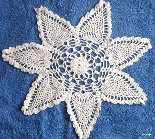 Hand Crochet Doilie in White cotton