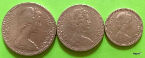 Rhodesia - 1964 - 1/6 25c\, 2/- 20c, 1/- 10c - Copper-nickel