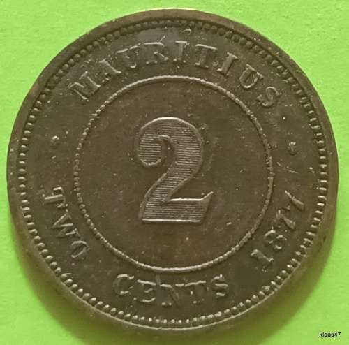 Mauritius - 1877 - Victoria -  2 cents - Bronze