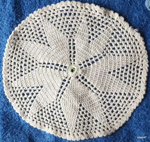 Hand Crochet Doilie in White cotton