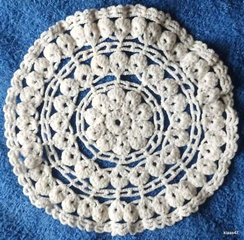 Hand Crochet Doilie in White cotton