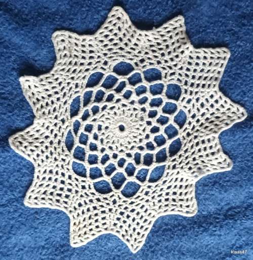 Hand Crochet Doilie in White cotton