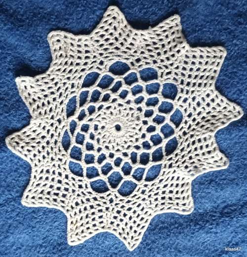Hand Crochet Doilie in White cotton