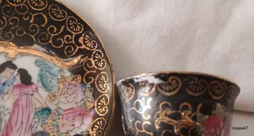 Miniature Cup and Saucer - Hand Painted China