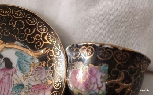 Miniature Cup and Saucer - Hand Painted China