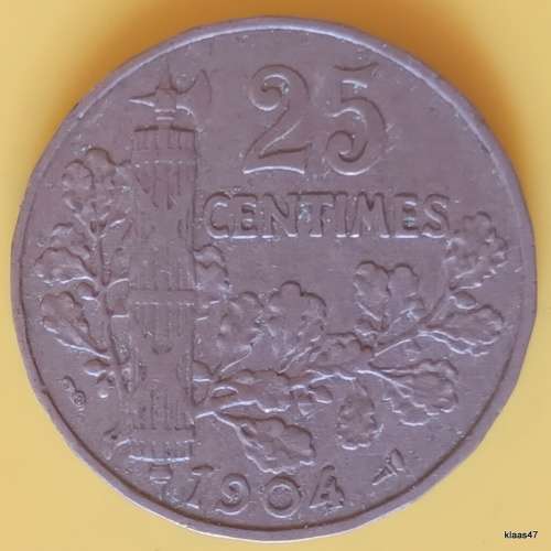 France -1904 - 25 Centimes - Nickel