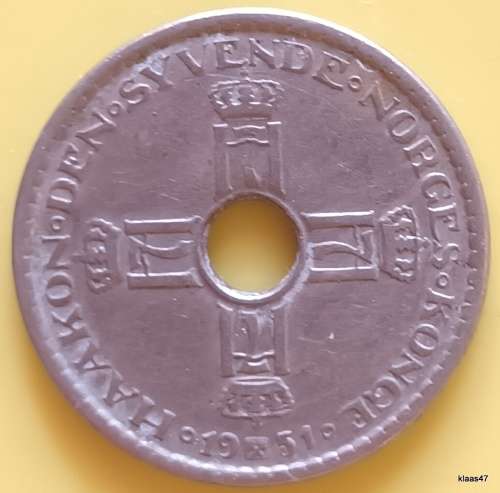 Norway - 1951 - 1 Krone - Copper-nickel