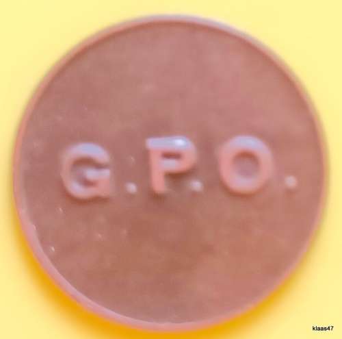 GPO Telephone Service Token - Numbered On Reverse E 819 - 16mm Diameter