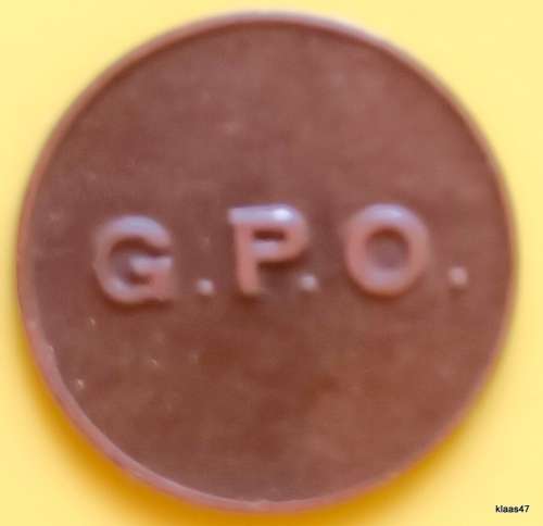 GPO Telephone Service Token - Numbered On Reverse E 819 - 16mm Diameter