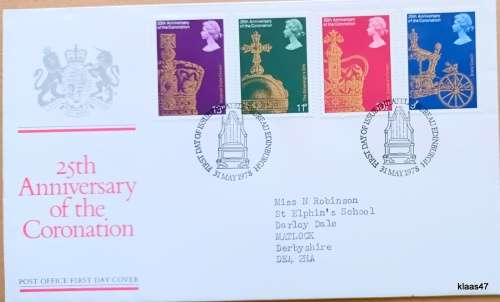 GB - 1978 - 25th Anniversary of the Coronation - Royal Mail First Day Cover