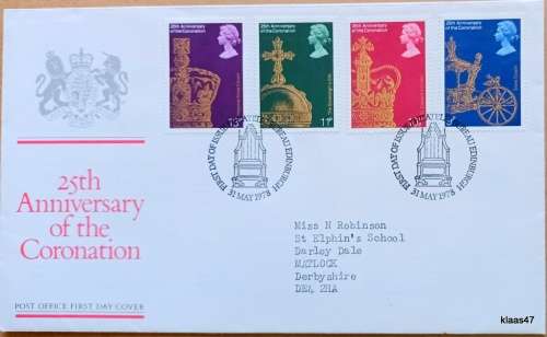 GB - 1978 - 25th Anniversary of the Coronation - Royal Mail First Day Cover