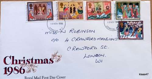 GB - 1986 - Christmas 1986 - Royal Mail First Day Cover