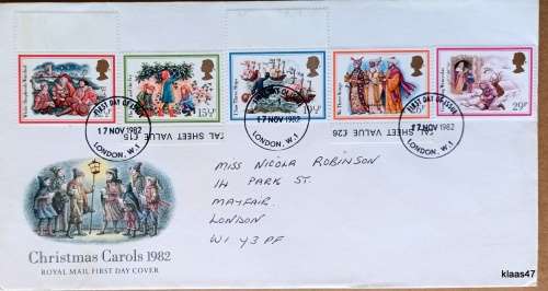 GB - 1982 - Christmas Carols - Royal Mail First Day Cover