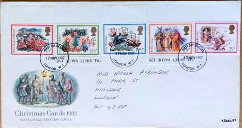 GB - 1982 - Christmas Carols - Royal Mail First Day Cover