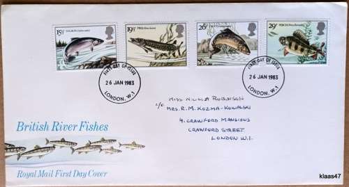 GB - 1983 - British River Fishes - Royal Mail First Day Cover