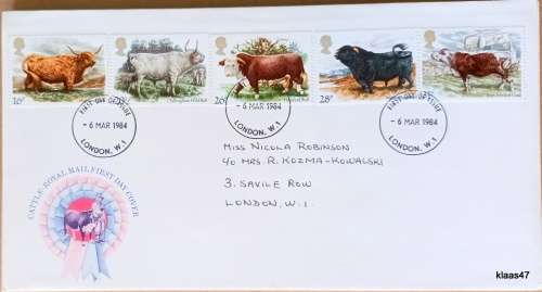 GB - 1984 - Cattle - Royal Mail First Day Cover
