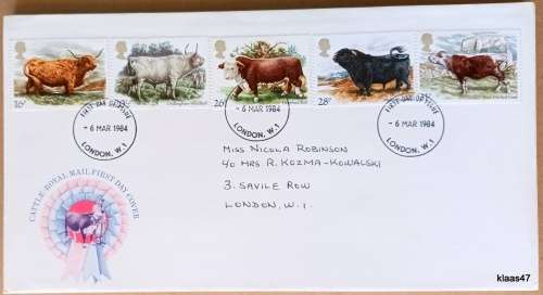 GB - 1984 - Cattle - Royal Mail First Day Cover