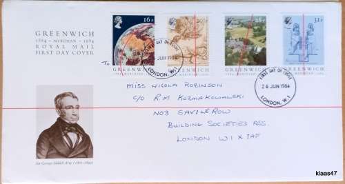 GB - 1984 - Greenwich Meridian - Royal Mail First Day Cover