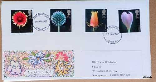 GB - 1987 - Flowers - Royal Mail First Day Cover