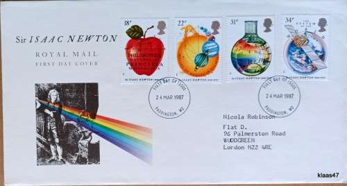 GB - 1987 - Sir Isaac Newton - Royal Mail First Day Cover