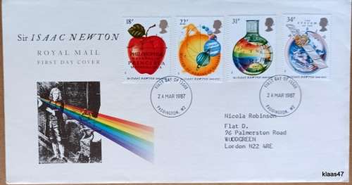 GB - 1987 - Sir Isaac Newton - Royal Mail First Day Cover
