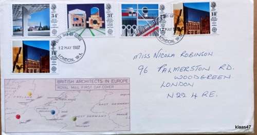 GB - 1987 - British Architects in Europe - Royal Mail First Day Cover