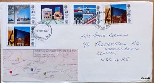GB - 1987 - British Architects in Europe - Royal Mail First Day Cover