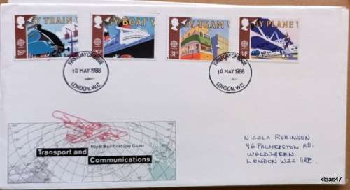 GB - 1988 - Transport and Communications - Royal Mail First Day Cover