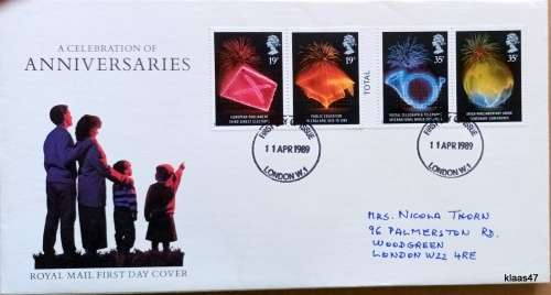 GB - 1989 - A Celebration of Anniversaries - Royal Mail First Day Cover