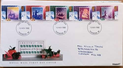 GB - 1988 - Christmas 1988 - Royal Mail First Day Cover