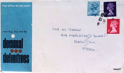GB - 1973 - Decimal Definitives : New 4 1/2p. 5 1/2p and 8p - Post Office First Day Cover