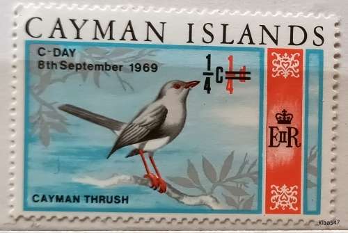 Cayman Islands - 1969 - Decimal Surcharge overprint - Mint