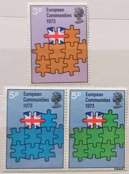 GB - 1973 - European Communities - Set of 3 Mint stamps