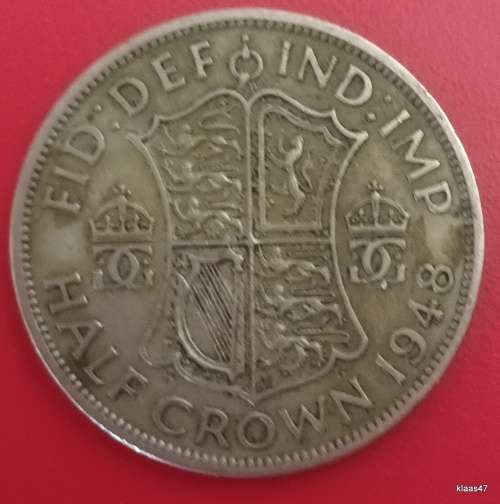 GB -  ½ Crown - George VI (with `IND:IMP`) - Copper-Nickel