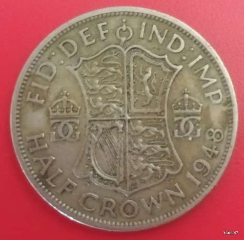 GB -  ½ Crown - George VI (with `IND:IMP`) - Copper-Nickel