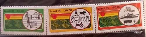 Brazil - 1981 - Agricultural Development - Set of 3 Mint stamps