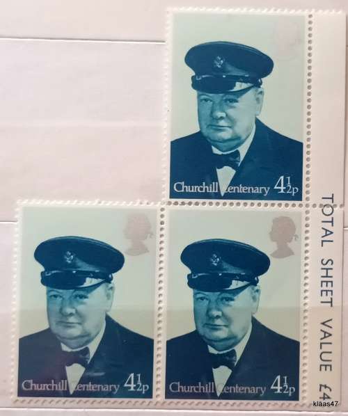 GB - 1974 - Churchill Birth Centenary - 3 Mint stamps