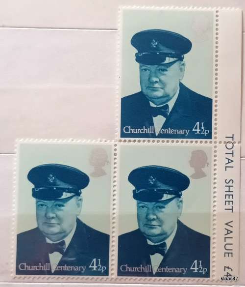 GB - 1974 - Churchill Birth Centenary - 3 Mint stamps