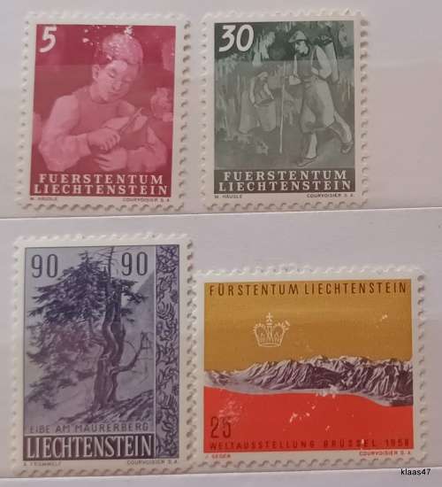 Lichtenstein - Mixed Lot - 4 Unused stamps