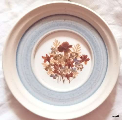 Wall Plate with Wild flowers in hand-thrown plate rim by Valerie & Lewis Pitman