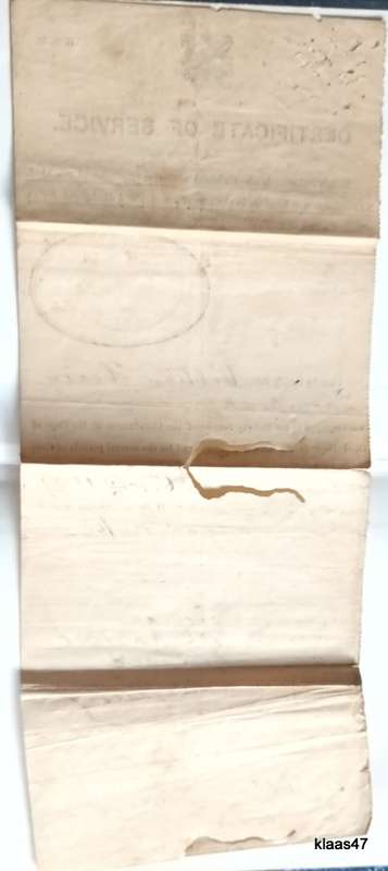 Certificate of Service - Railway Services of the Government of the Cape of Good Hope - 1900