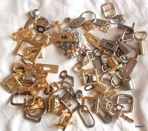 Mixed Lot of Fittings for Handbag Making (Buckles, Strap attachments, clasps, etc)