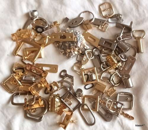Mixed Lot of Fittings for Handbag Making (Buckles, Strap attachments, clasps, etc)