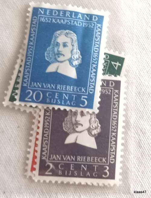 Jan van Riebeeck - 1952 - Netherlands Bank of South Africa - Set of 4 Mint  Postage Stamps