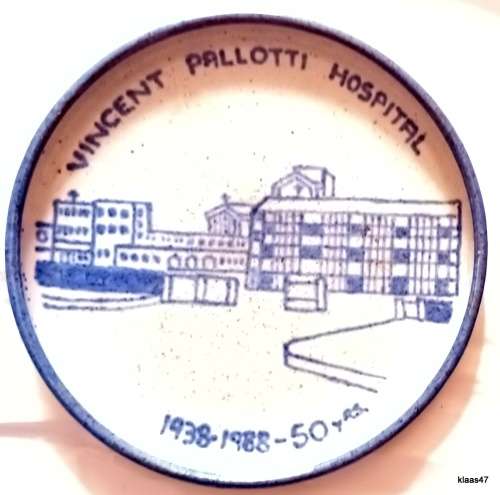 Sparg Pottery Commemorative Plate Vincent Pallotti Hospital 50 years 1938-1988