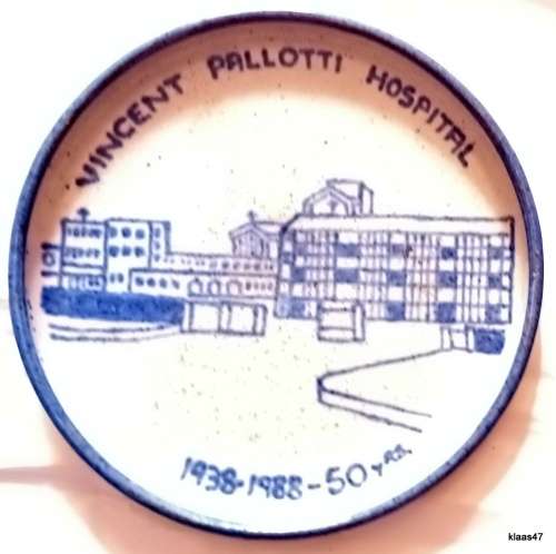 Sparg Pottery Commemorative Plate Vincent Pallotti Hospital 50 years 1938-1988