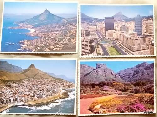4 Unused Colour Post Cards - 1970`s - Sea Point/Lion`s Head/Kirstenbosch/Heerengracht & Adderley Str