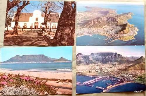 4 Unused Colour Post Cards - 1970`s - Table Mountain/Groot Constantia/Cape Peninsula/Cape Town