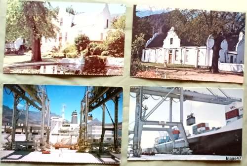SAR Publicity & Travel - 4 Unused Post Cards - Lanzerac/CT Container/Container Quay Durban/Zeven Riv